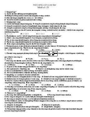 Bài tập ôn tập vật lý 12 - Phần sóng cơ và âm học
